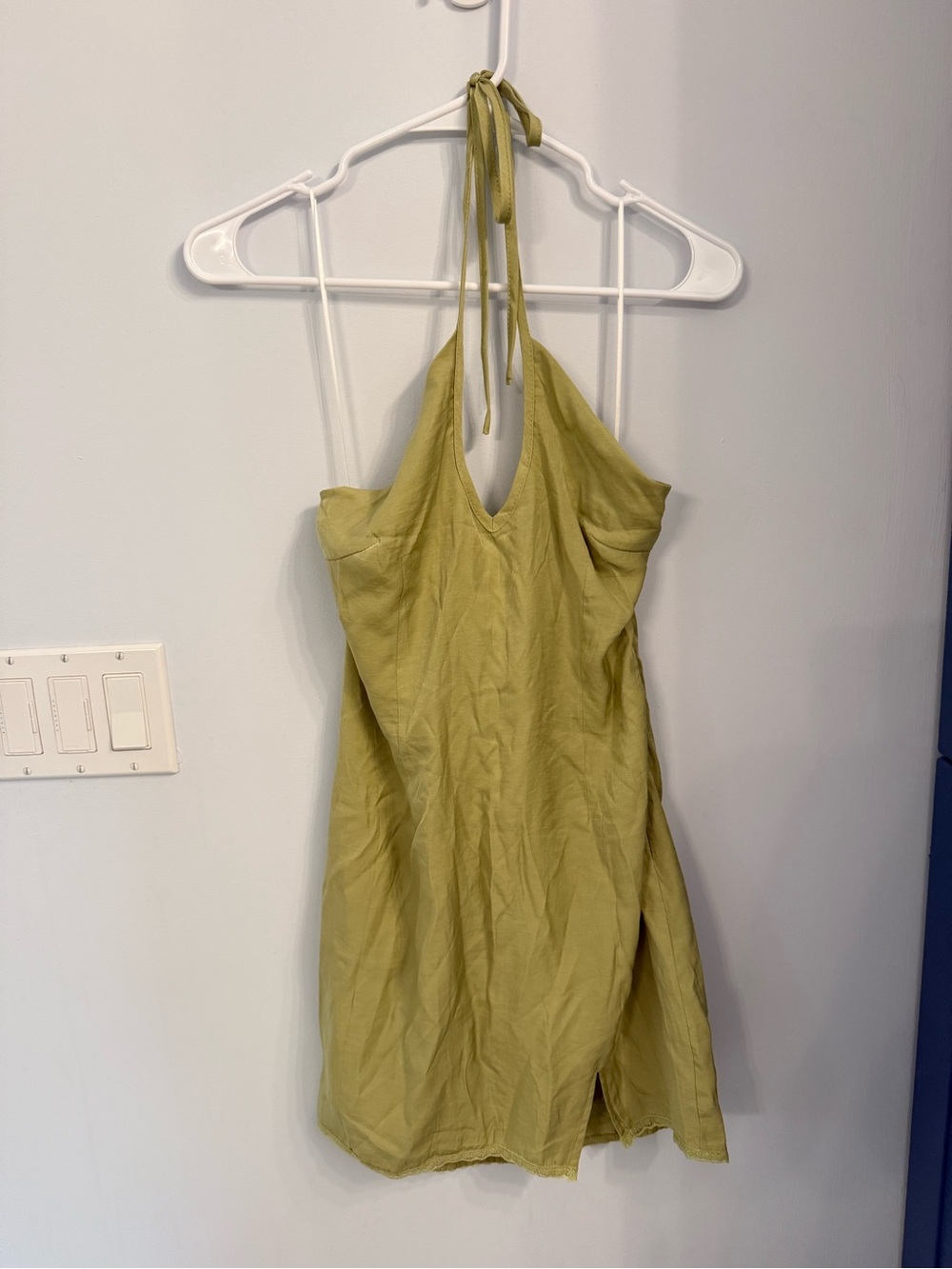 Princess Polly Olive Green Halter Mini Dress